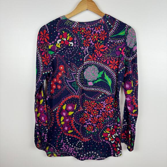 Lilly Pulitzer Womens Providence Top in‎ Garden Menagerie Sz XS Psychedelic 70s - Picture 10 of 15